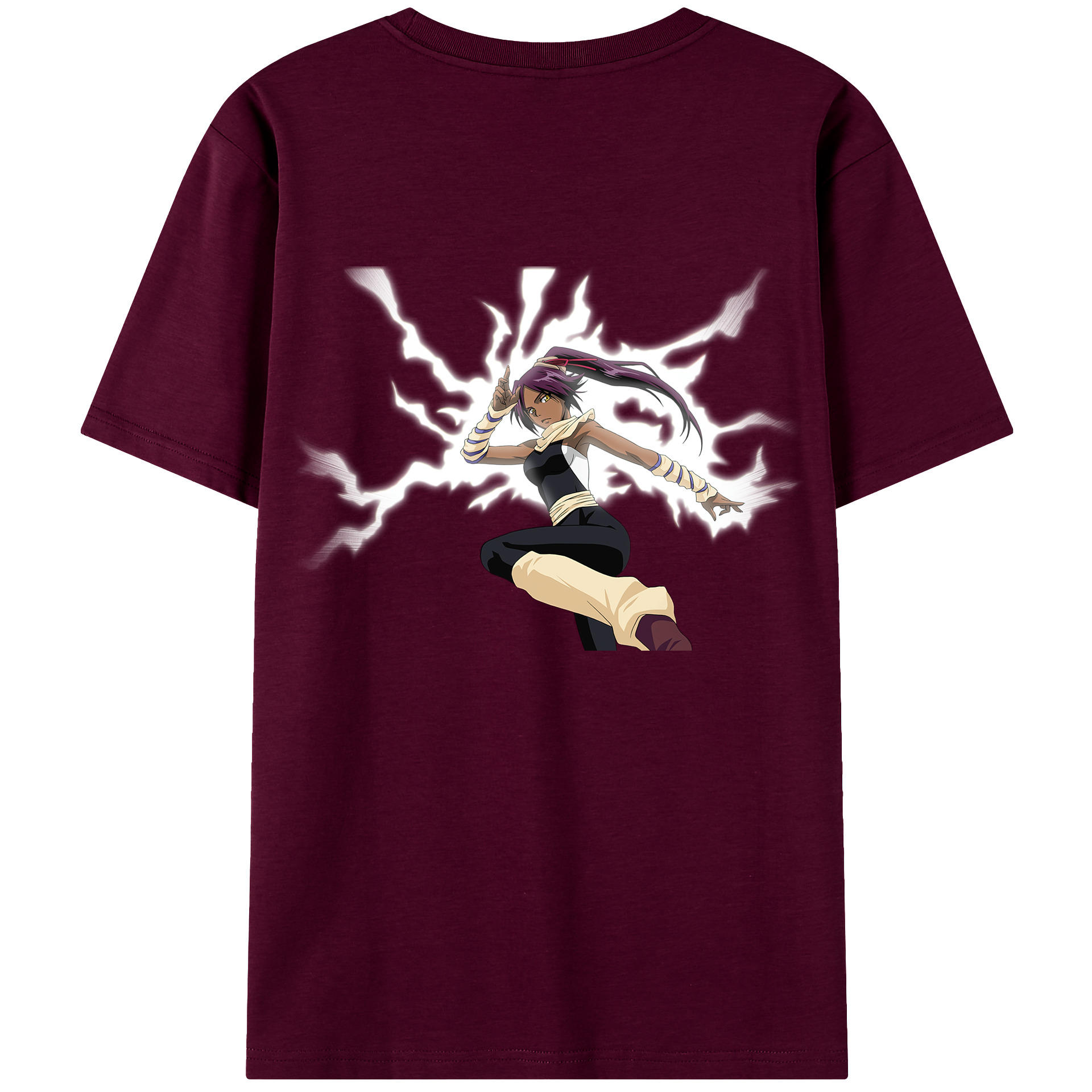 （画像用） ブリーチ 四楓院 夜一（しほういん よるいち） BLEACH Shihouin Yoruichi レディース半袖Tシャツ(バックプリント)